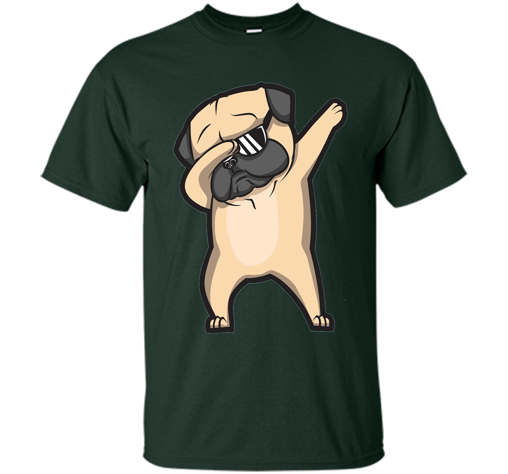 Dog T-shirt Dabbing Pug T-shirt Forest Green