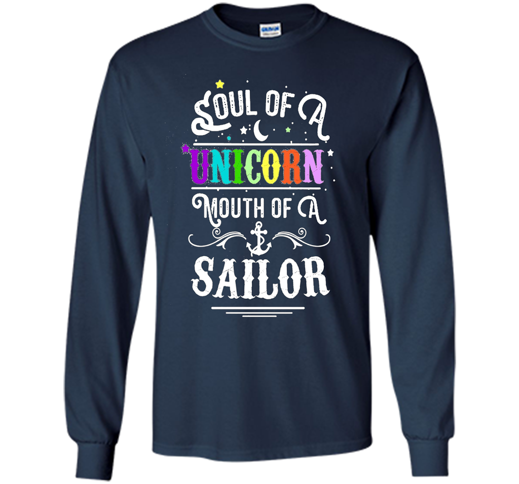 Soul Of A Unicorn Mouth Of A Sailor T-shirt Navy