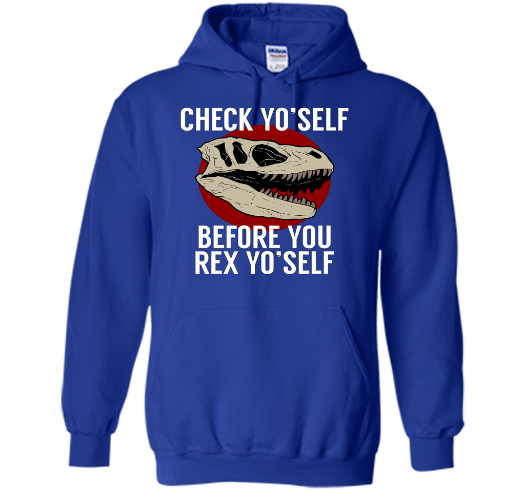 Dinosaur T-shirt Check Yo'Self Before You Rex Yo'Self T-shirt Royal