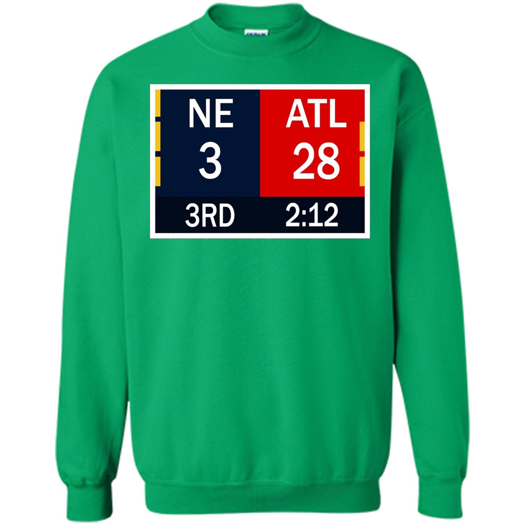 NE 3 ATL 28 Final T-shirt 2 Sides 1 Game Irish Green