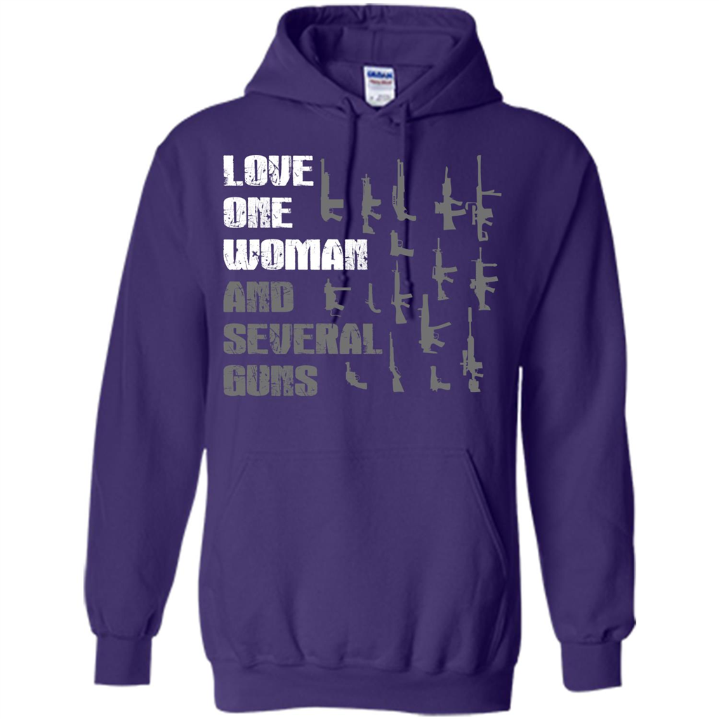 Gun T-shirt Love One Woman And Several Guns T-shirt Purple