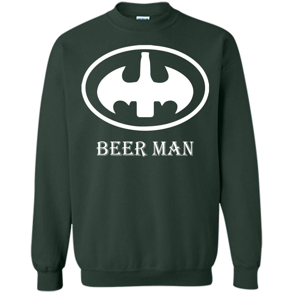 Beer Man T-shirt Funny Logo T-shirt Forest Green