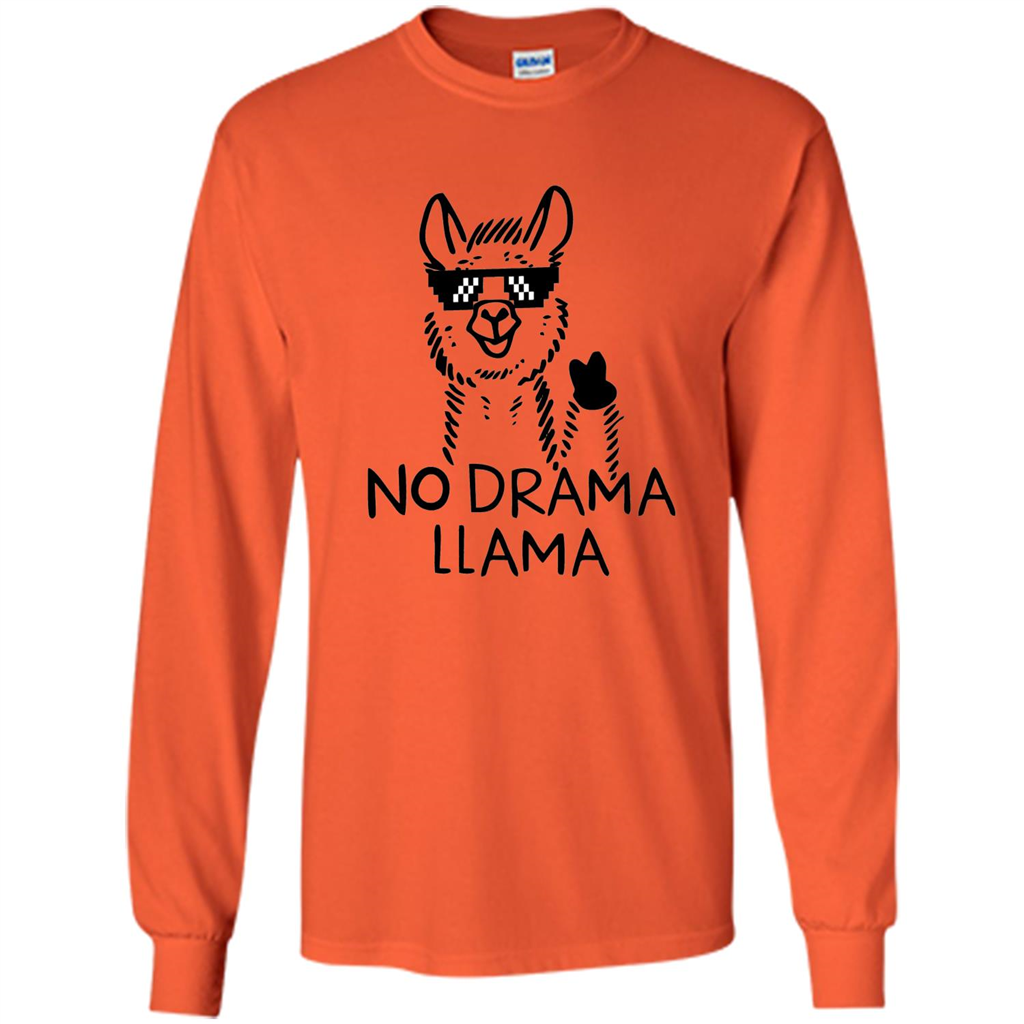 Funny No Drama Llama T-shirt Orange