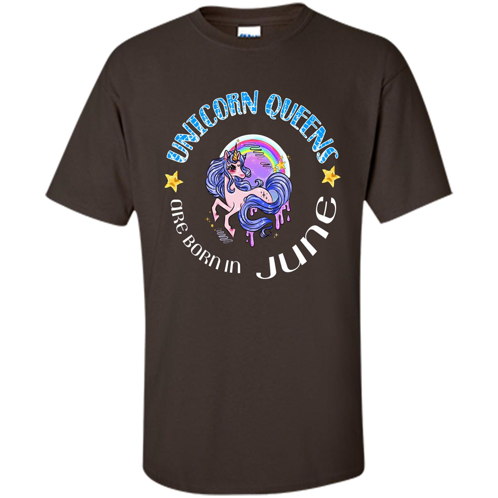 June Unircorn T-shirt Unicorn Queens Are Born June Dark Chocolate