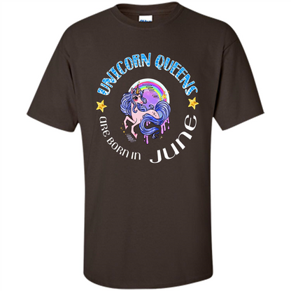 June Unircorn T-shirt Unicorn Queens Are Born June Dark Chocolate