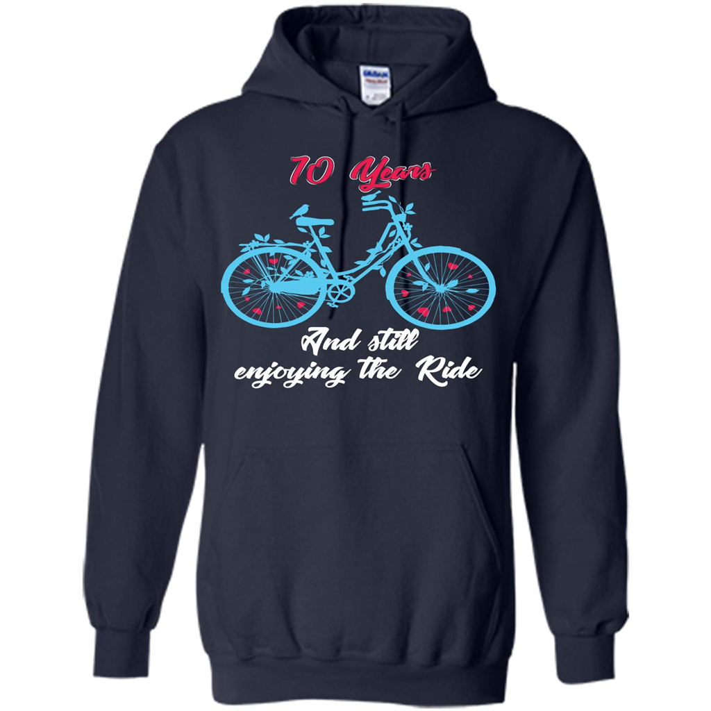 Anniversary T-shirt 10 Years And Still Enjoying The Ride Navy