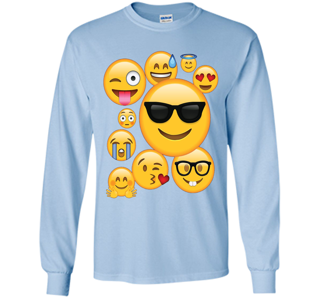 Emoji Pack ComboT-shirt Emoticon Smily Face Tshirt. shirt Light Blue