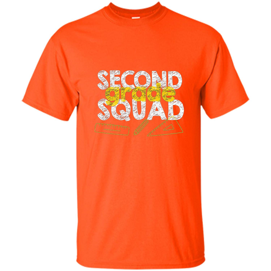 Second Grade Squad T-shirt Students Back To School T-shirt Orange