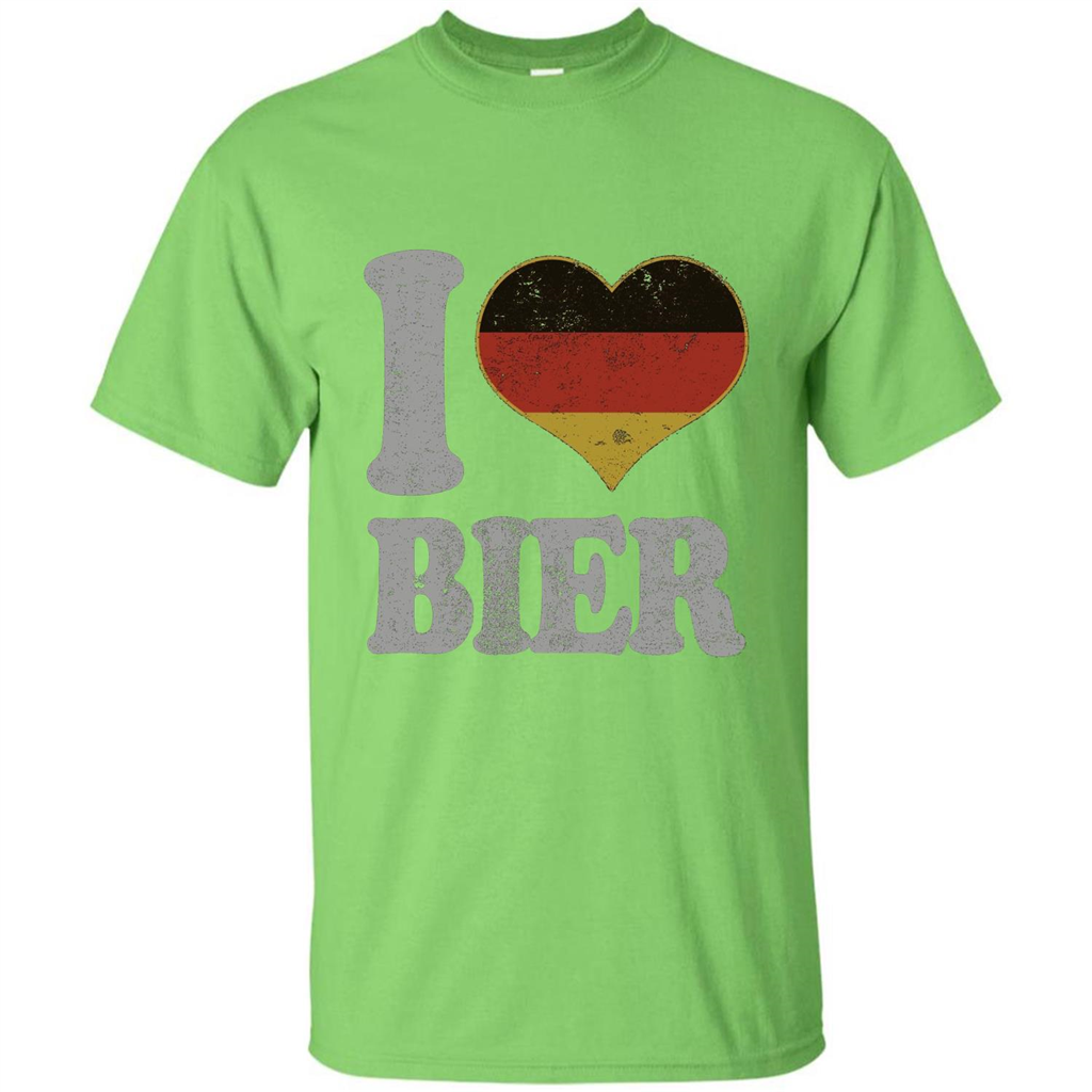 Oktoberfest T Shirt Germany Drinking Beer I Love Bier T-shirt Lime