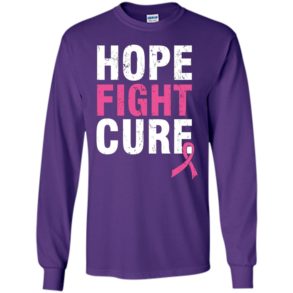 Breast Cancer Awareness T-shirt Hope Fight Cure Purple