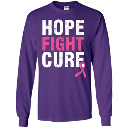 Breast Cancer Awareness T-shirt Hope Fight Cure Purple