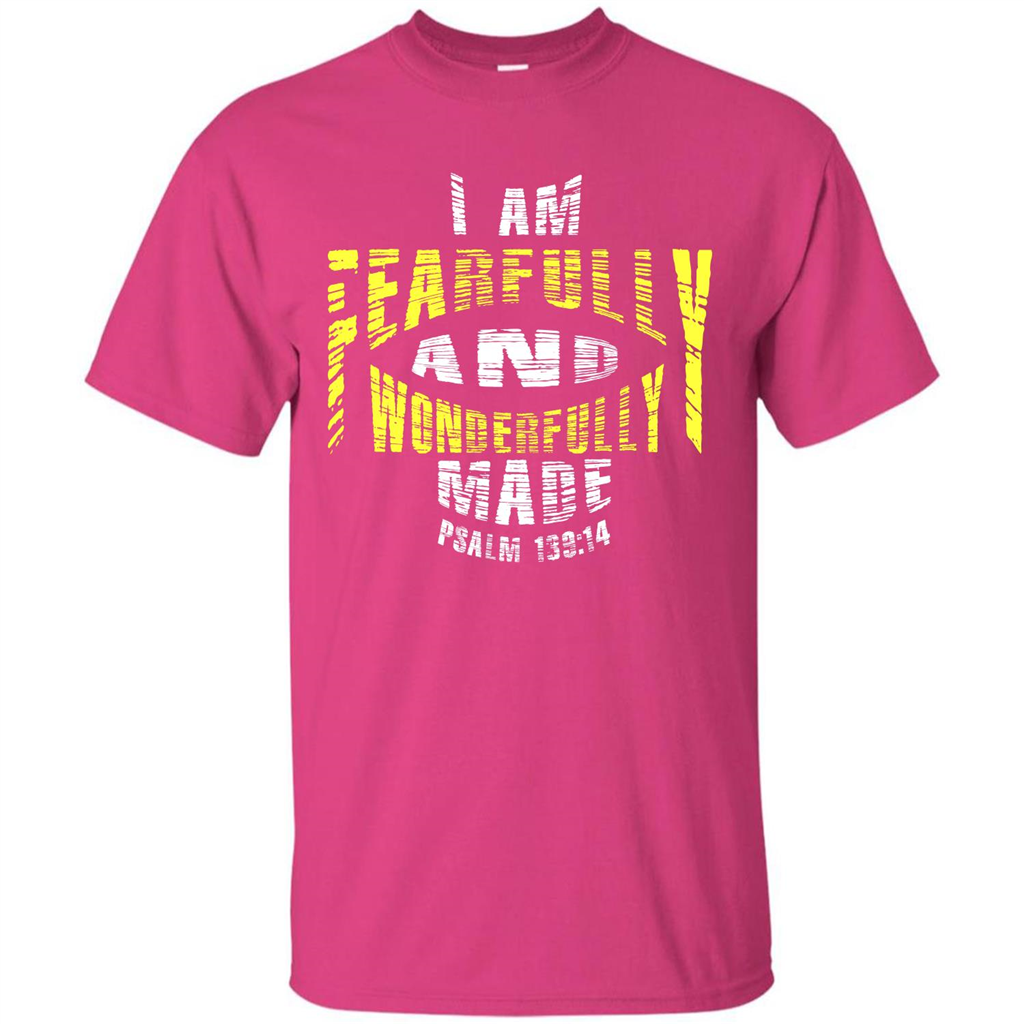 Christian T-shirt I Am Fearfully And Wonderfully Made Psalm Heliconia