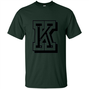 Letter K Initial T-Shirt for Names or Spelling Words