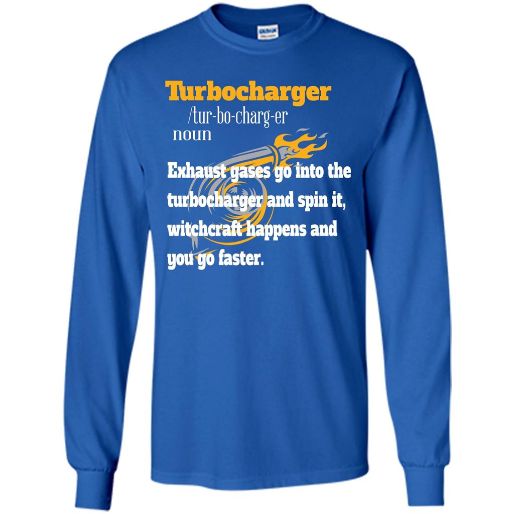 Car Lover T-shirt Turbocharger Exhaust Gases Go Into The Turbocharger Royal