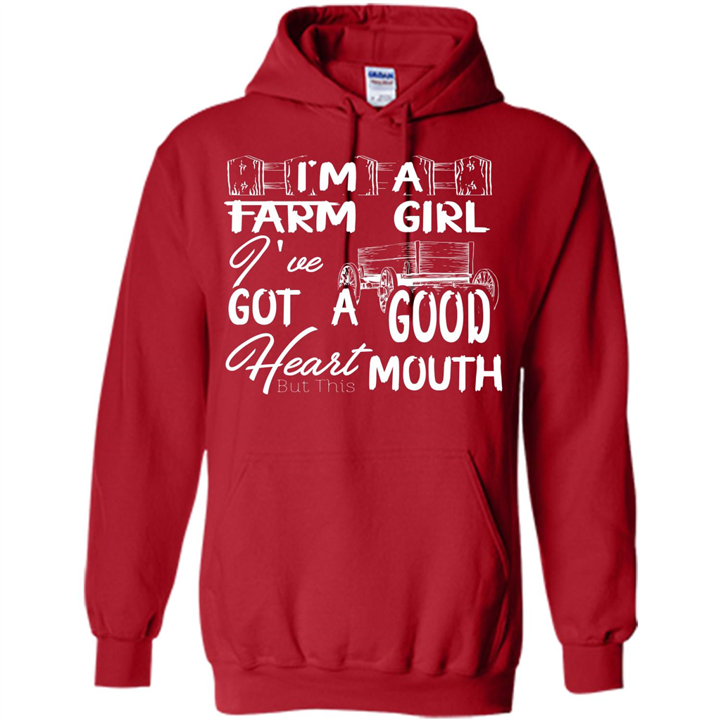 Farm Girl T-shirt I'm A Farm Girl I've Got A Good Heart T-shirt Red