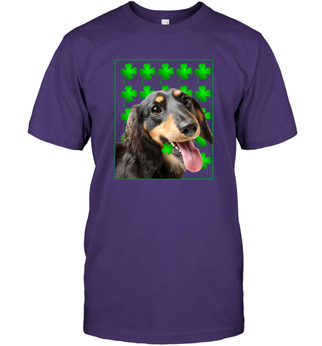 Dachshund With Shamrocks Shirt T-Shirt Purple