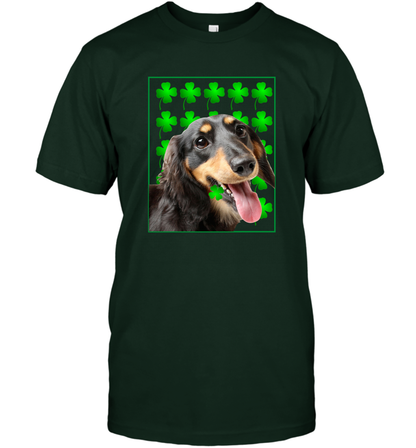 Dachshund With Shamrocks Shirt T-Shirt Forest Green