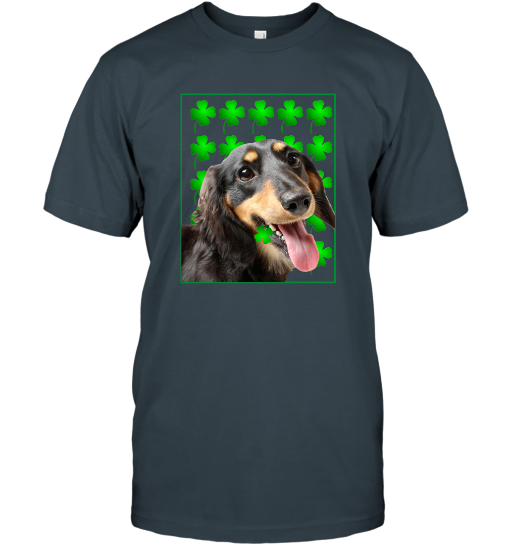 Dachshund With Shamrocks Shirt T-Shirt Charcoal
