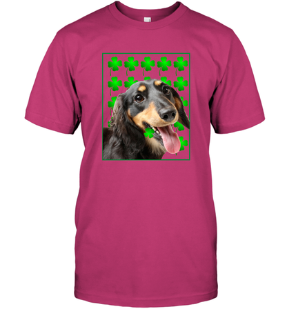 Dachshund With Shamrocks Shirt T-Shirt Heliconia