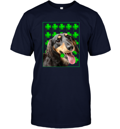 Dachshund With Shamrocks Shirt T-Shirt Navy
