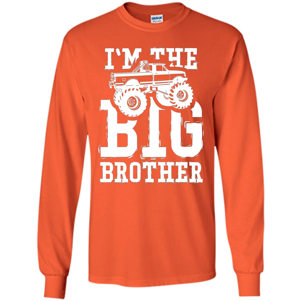 I'm The Big Brother Monster Truck T-shirt Orange