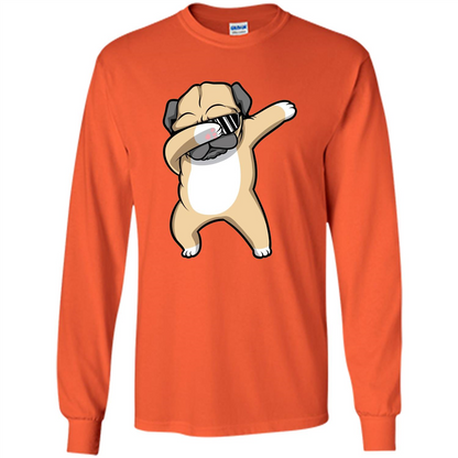 Dabbing Pug T-shirt Funny Cute Dog Dab Dance T-Shirt Orange