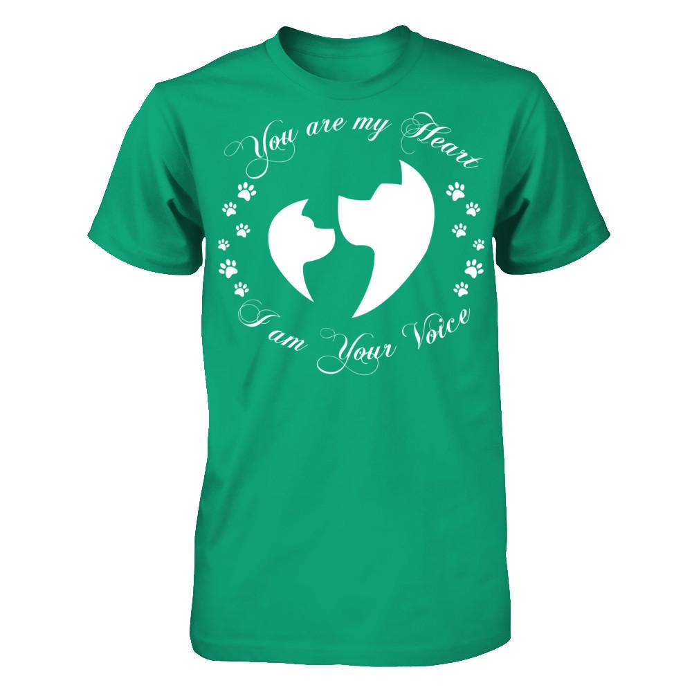 My Dogs - You Are My Heart I Am Your Voice Gildan - Short Sleeve Tee Kelly Green