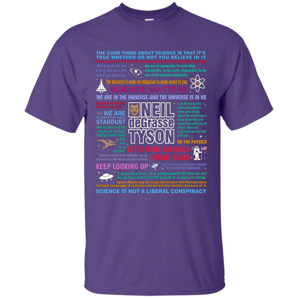 Neil deGrasse Tyson NDT Quotes T-Shirt Let's Make America Smart Again T-shirt Purple