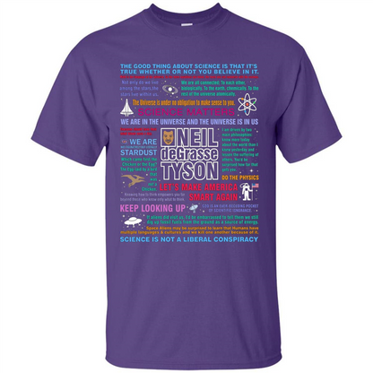 Neil deGrasse Tyson NDT Quotes T-Shirt Let's Make America Smart Again T-shirt Purple