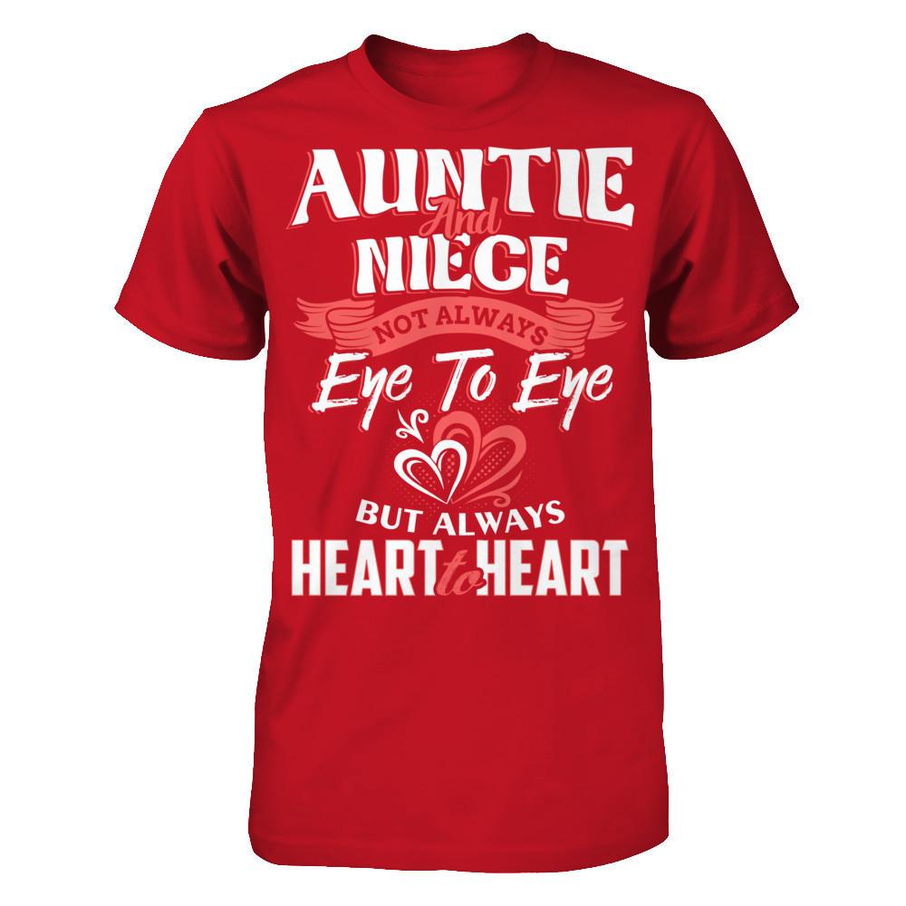 Auntie And Niece - Not Always Eye To Eye But Always Heart To Heart T-shirt Gildan - Short Sleeve Tee Red