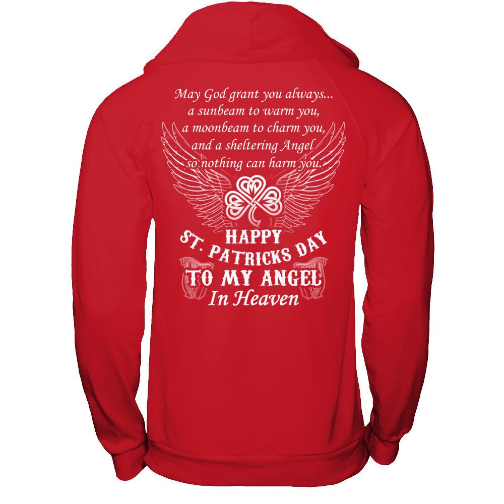Happy St.Patricks Day To My Angel In Heaven T-shirt Gildan - Pullover Hoodie Red