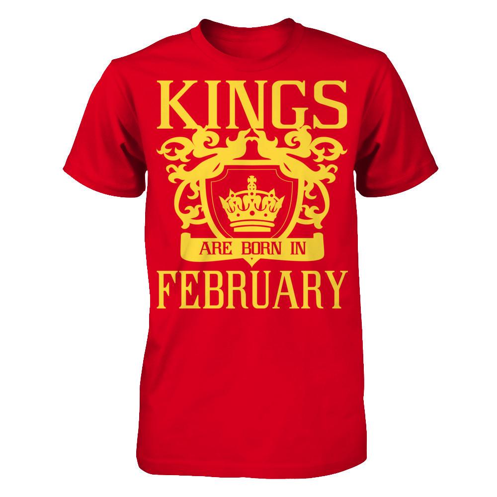 Kings Are Born In February T-shirt Next Level - Unisex Fitted Tee Red