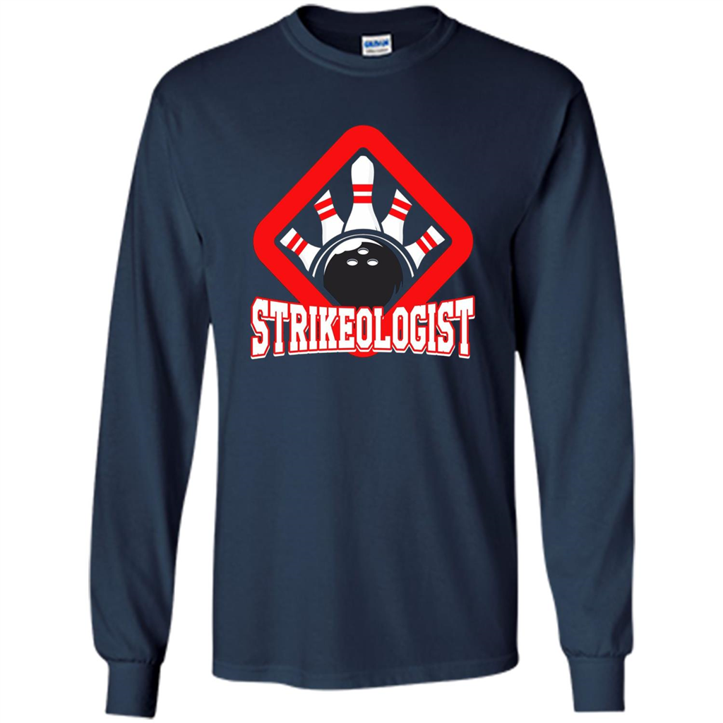 Strikeologist Bowling T-shirt For Bowling Lover Navy