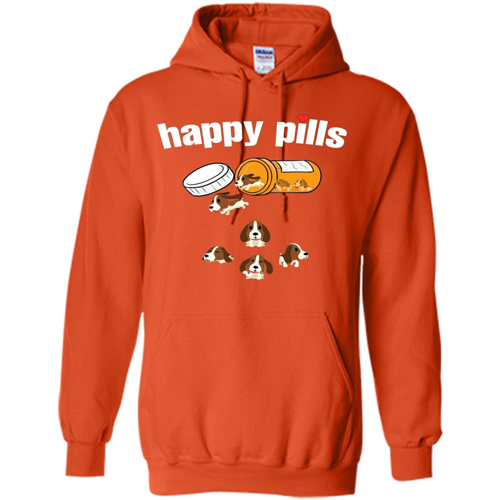 Dog Lover T-shirt Happy Pills T-shirt Orange