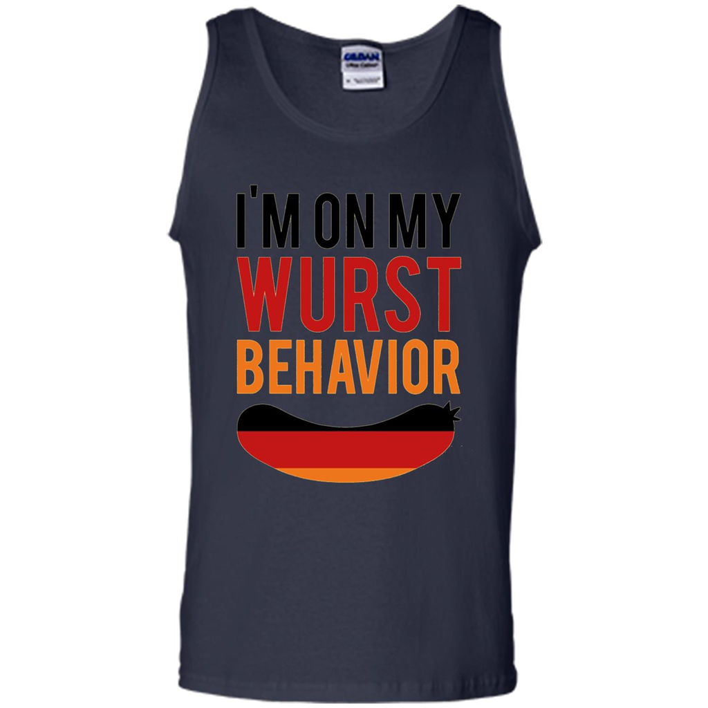 Wurst Behavior Oktoberfest T-shirt Funny German T-shirt Navy