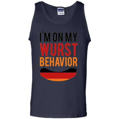 Wurst Behavior Oktoberfest T-shirt Funny German T-shirt Navy