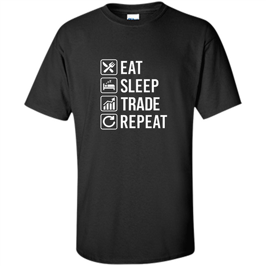 Eat Sleep Trade Repeat T-shirt Black