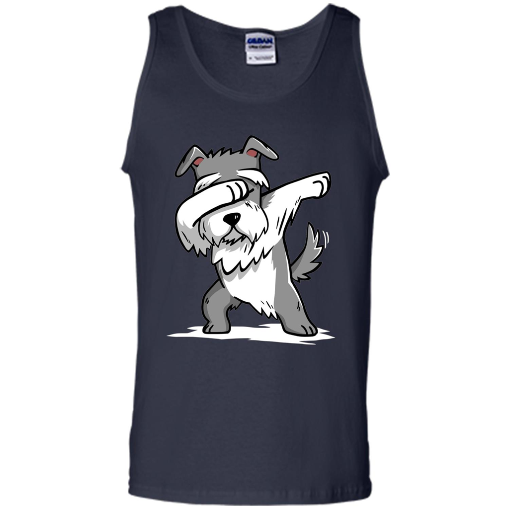 Schnauzer Cute Dabbing T-Shirt Funny Dab Dance Gift T-shirt Navy