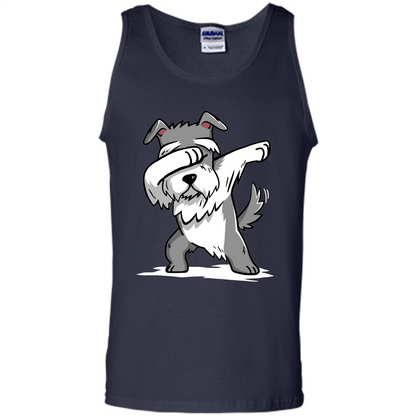 Schnauzer Cute Dabbing T-Shirt Funny Dab Dance Gift T-shirt Navy