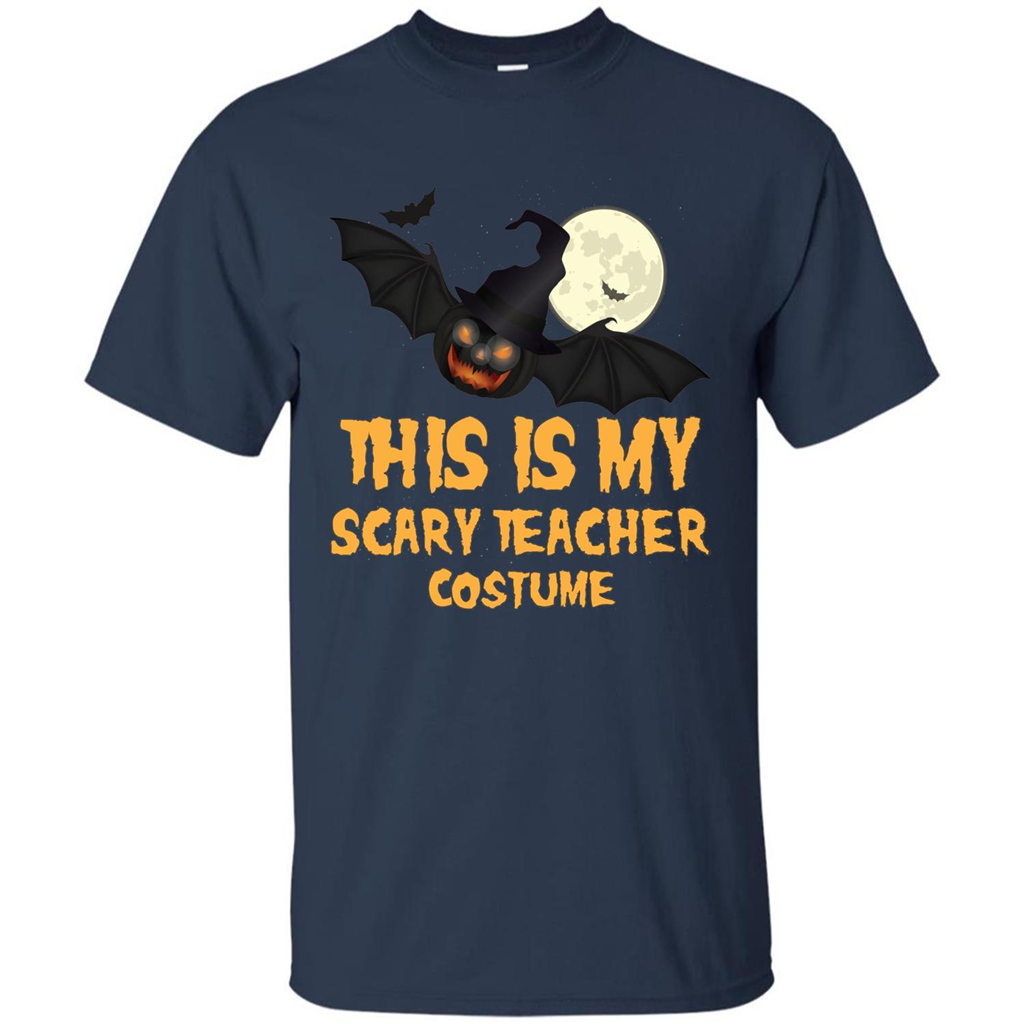 Funny Halloween Teacher T-shirt This is My Scary Teacher Costume Navy