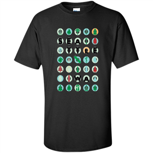 Seattle, Washington T-shirt Emerald City T-shirt Black