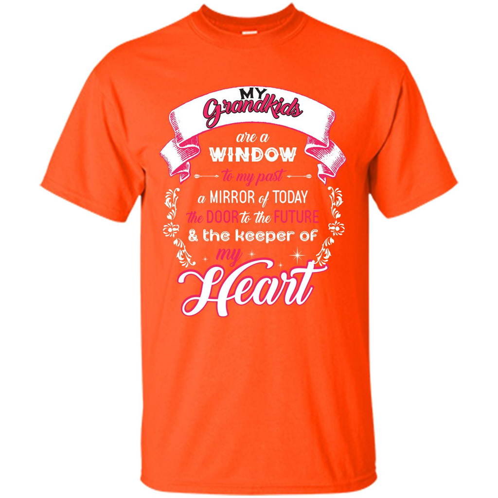Grandparent T-shirt My Grandkids Are A Window To My Past A Mirror Orange