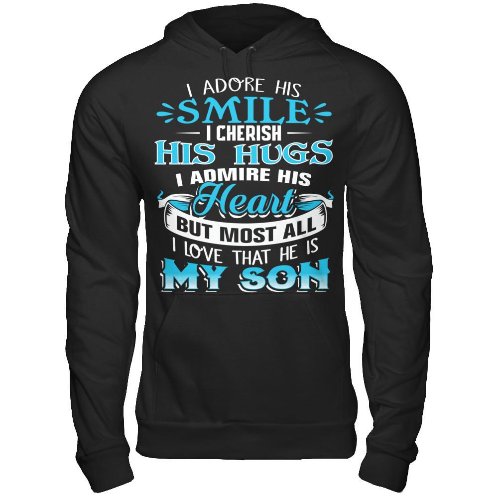 I Love That He Is My Son T-shirt Gildan - Pullover Hoodie Black