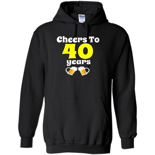 Cheers To 40 Years Birthday Or Wedding Anniversary T-shirt Black