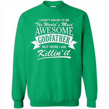 Men's World's Most Awesome Godfather T-shirt Irish Green