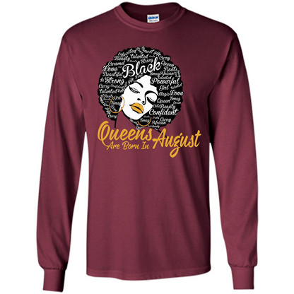 Queen Are Born In August T-shirt Maroon