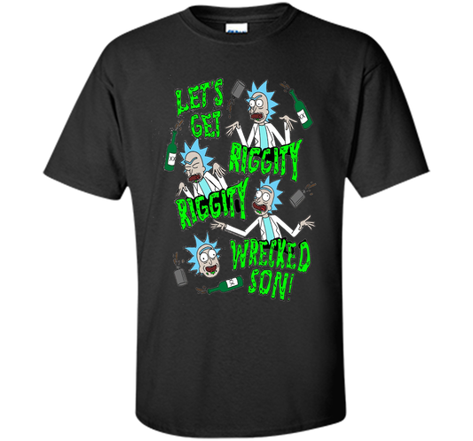 Rick &amp; Morty Riggity Riggity Wrecked shirt Black