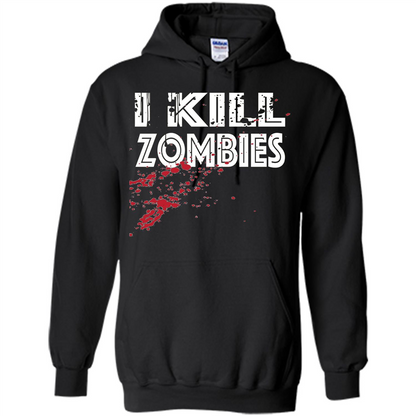 I Kill Zombies T-shirt Costume For Halloween Gift T-shirt Black