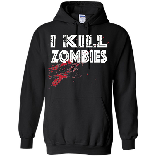 I Kill Zombies T-shirt Costume For Halloween Gift T-shirt Black