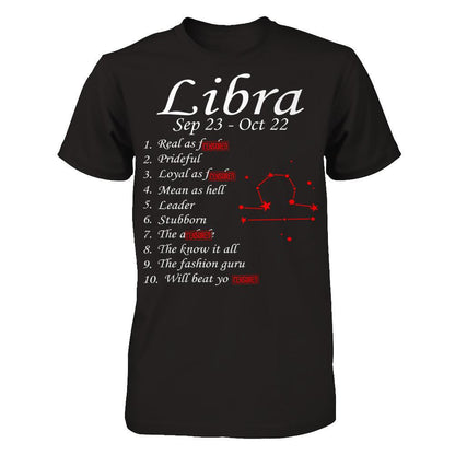 Libra Sep 23 - Oct 22 Gildan - Short Sleeve Tee Black